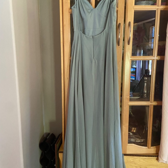 Lulus Dreamy Destiny Sage Green Pleated Backless Maxi Dress - Picture 4 of 5